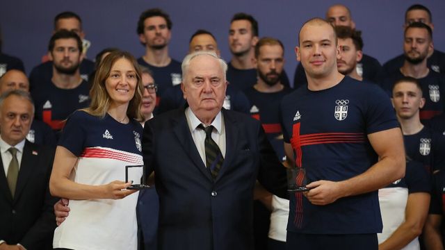 Maja Ognjenović, Božidar Maljković i Dušan Mandić ((©Ivica Veselinov / Olimpijski komitet Srbije)